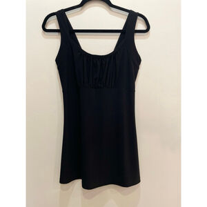 VTG Joseph Ribkoff Black Babydoll Long Tank Top 4 Small Whimsigoth Y2K Goth Vamp